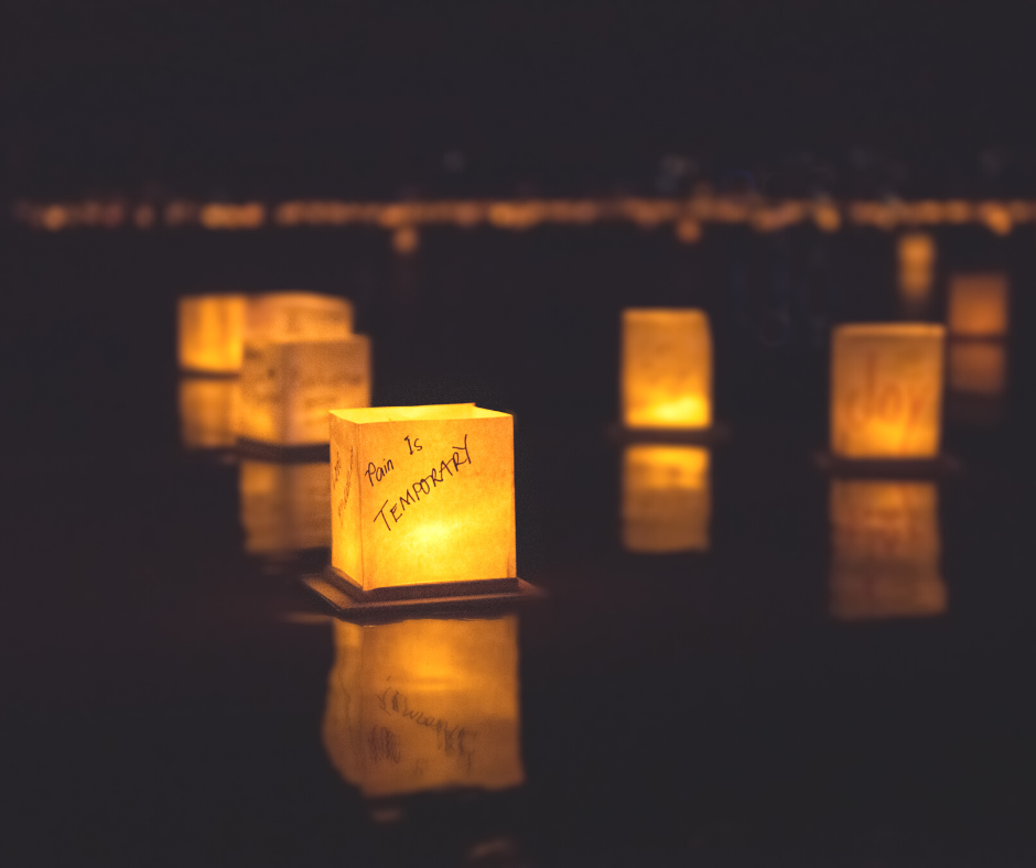 water lanterns illuminated on the water